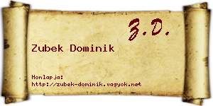 Zubek Dominik névjegykártya