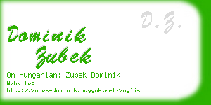 dominik zubek business card
